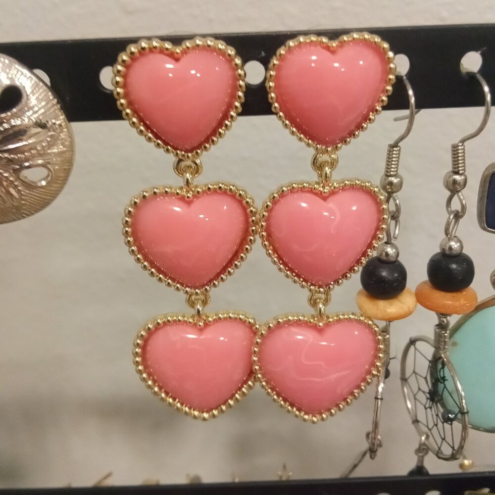 NWOT JCrew Heart Drop Earrings